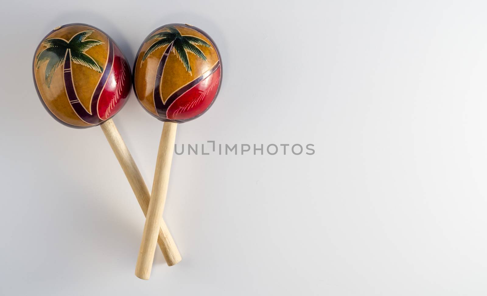 Pair of Maracas on white background