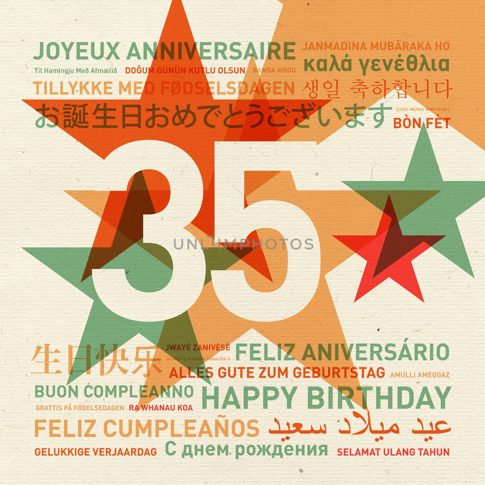 35th anniversary happy birthday card from the world by daboost