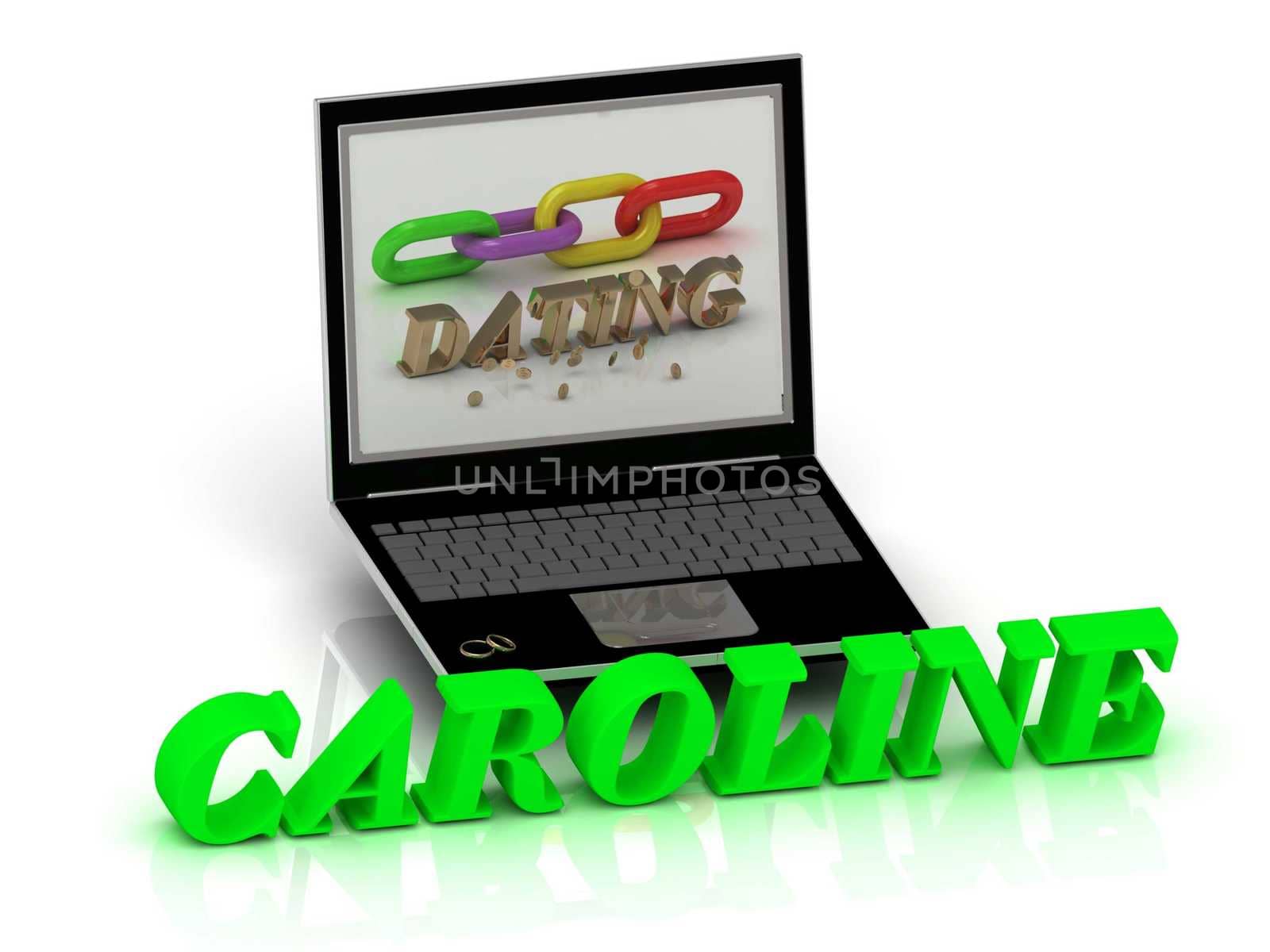 CAROLINE- Name and Family bright letters near Notebook by GreenMost