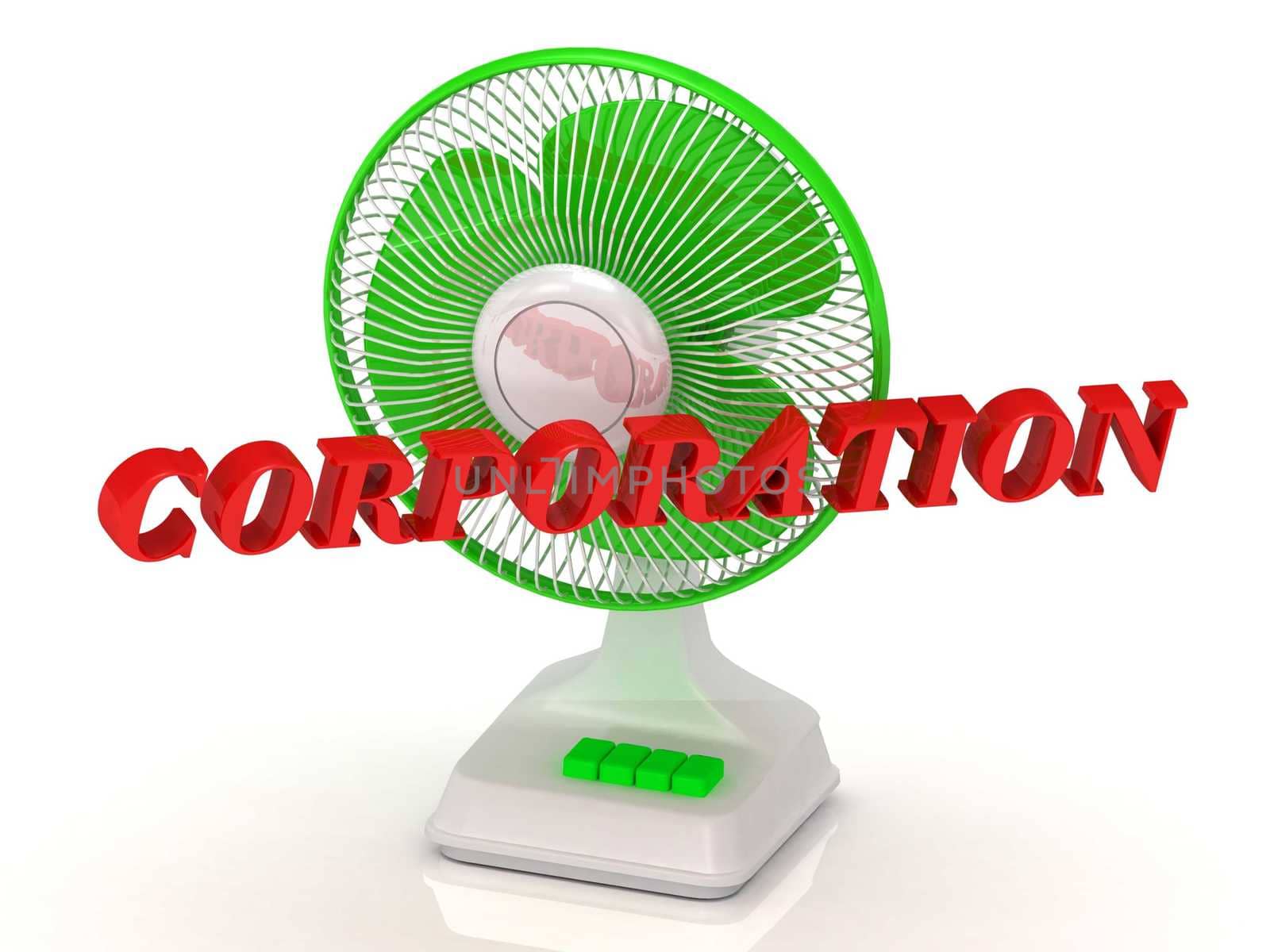 CORPORATION- Green Fan propeller and bright color letters by GreenMost