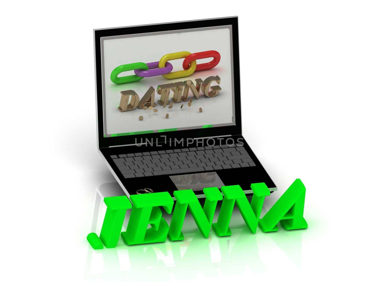 JENNA- Name and Family bright letters near Notebook by GreenMost