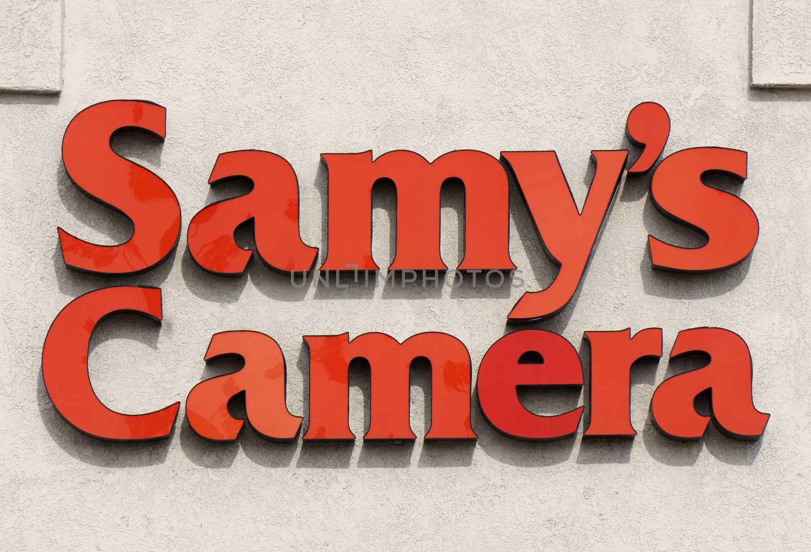 PASADENA, CA/USA - JANUARY 16, 2016: Samy's Camera store logo and exterior. Samy's is a chain of camera stores in the United States.