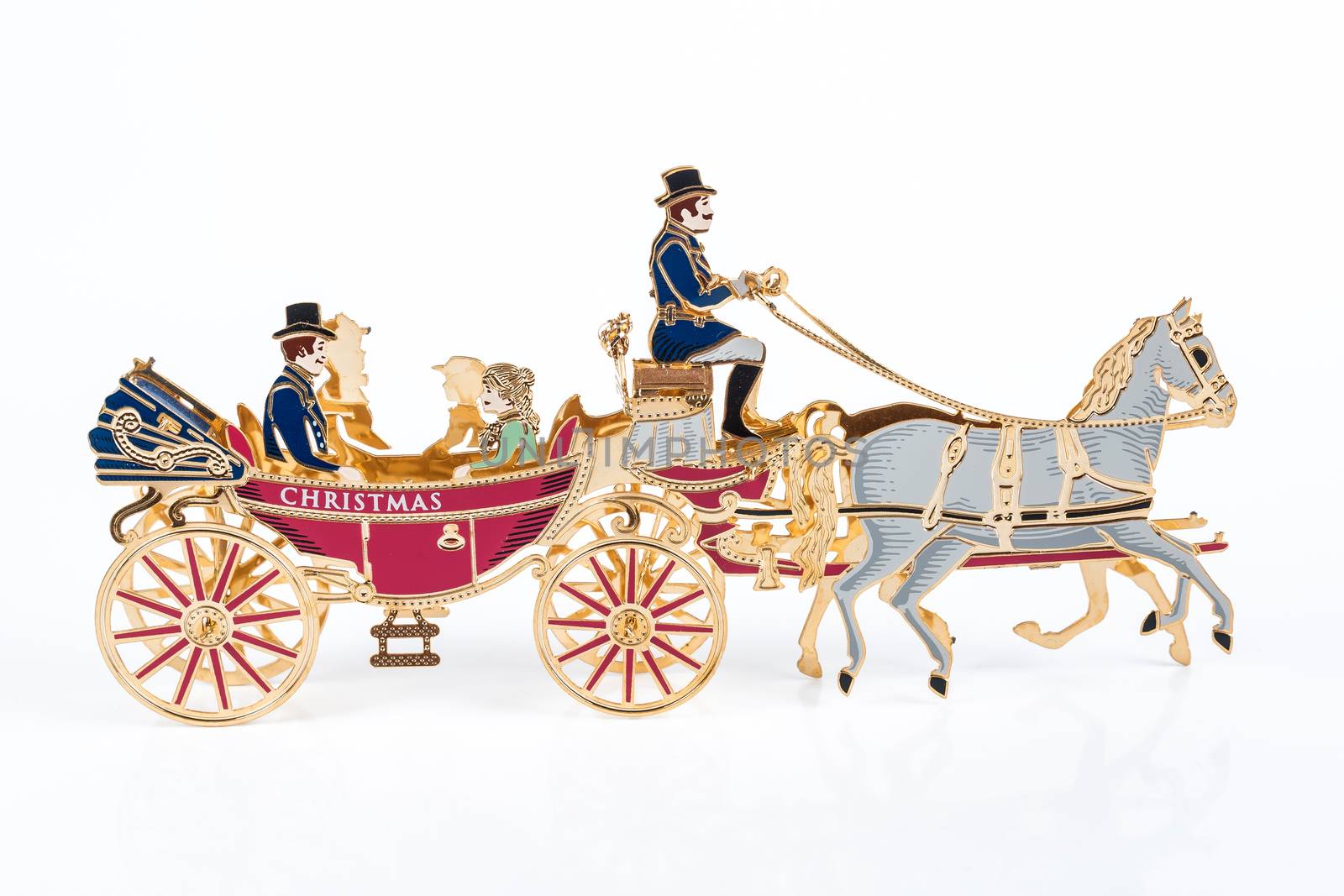 christmas carriage on white background