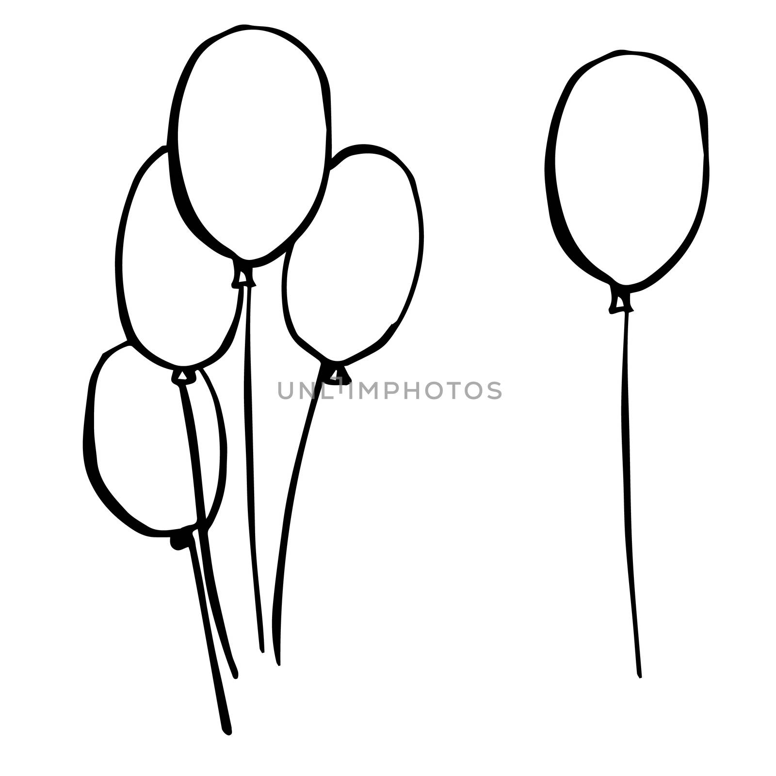 freehand sketch illustration of balloons by simpleBE
