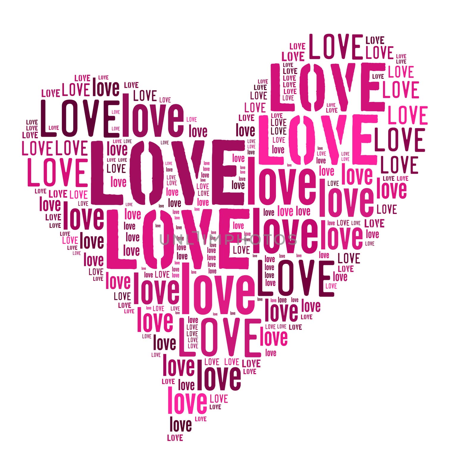 Valentines day card word cloud concept on white background