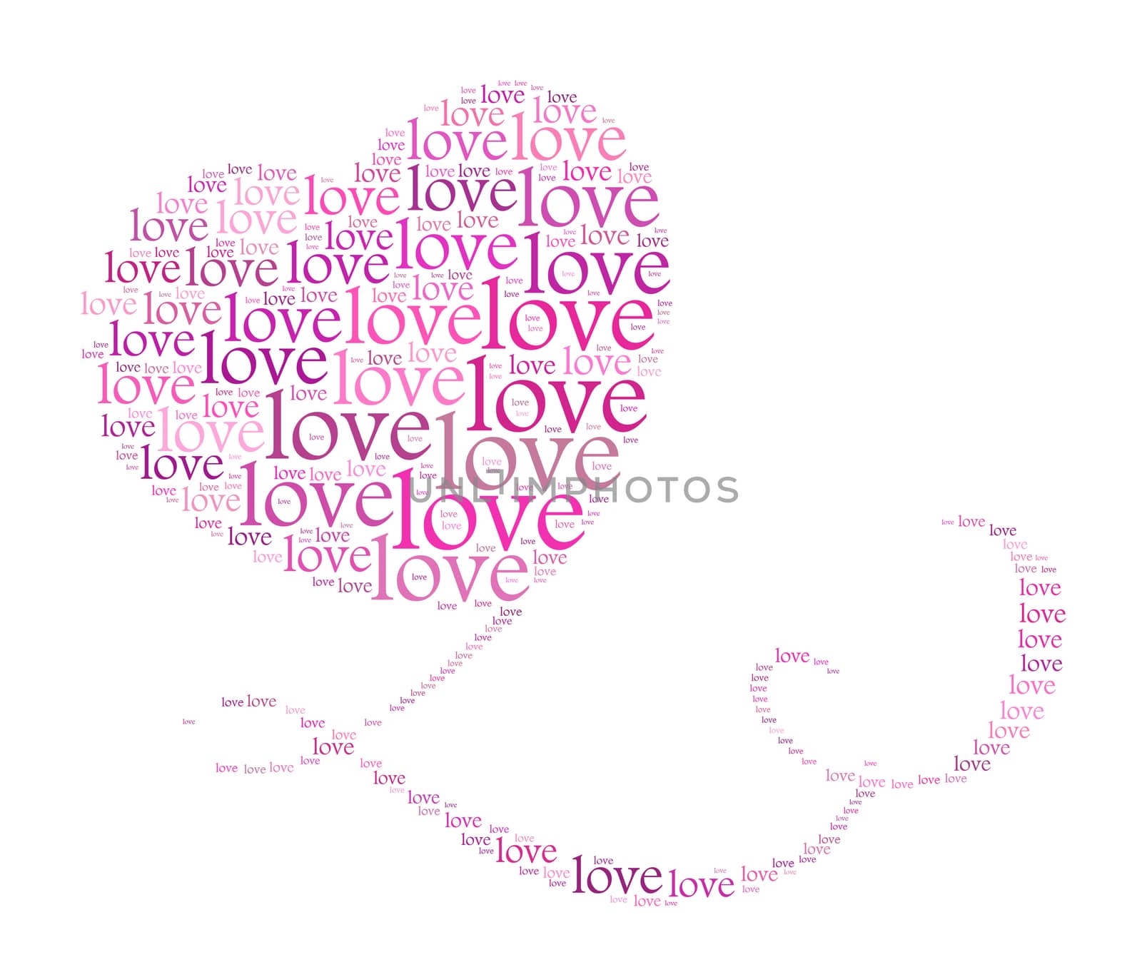 Valentines day card word cloud concept by eenevski