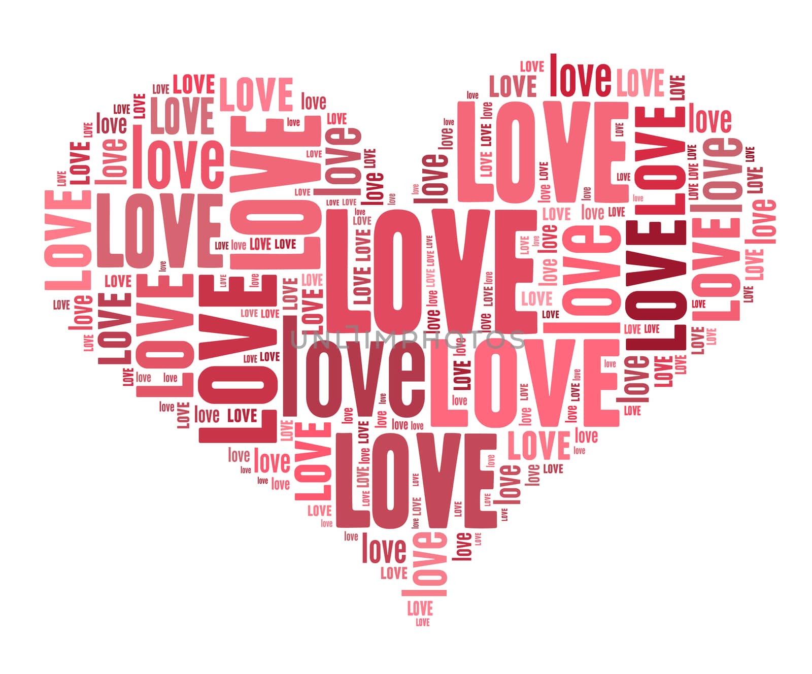 Valentines day card word cloud concept on white background