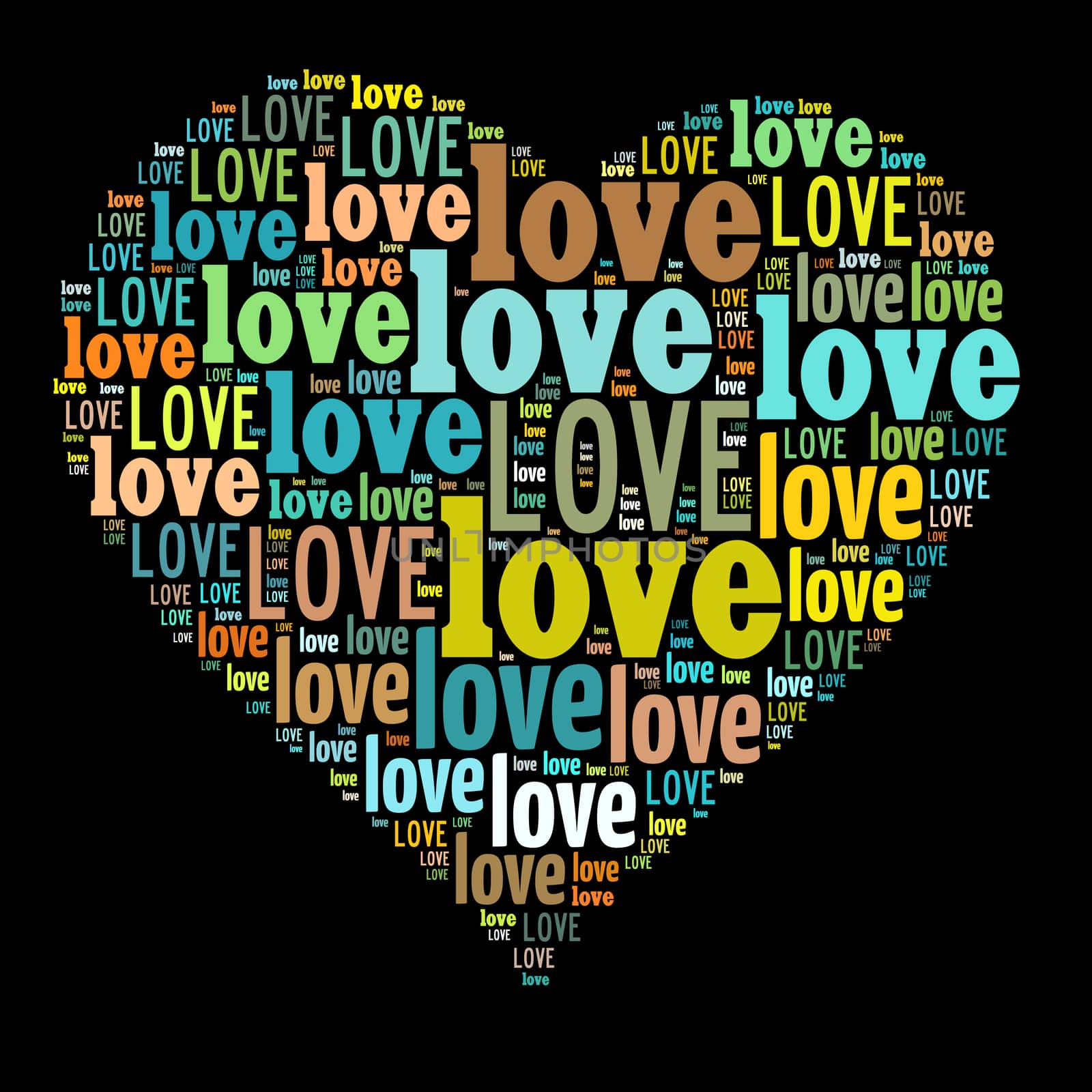 Valentines day card word cloud concept by eenevski