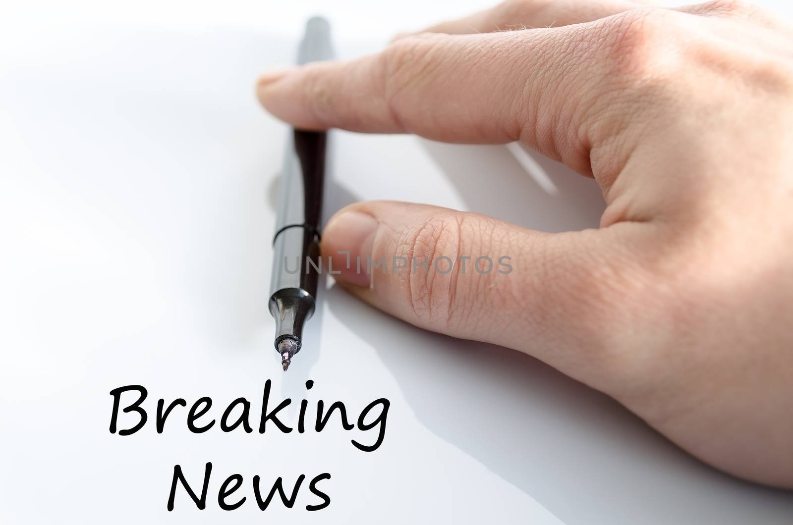 Breaking news text concept isolated over white background