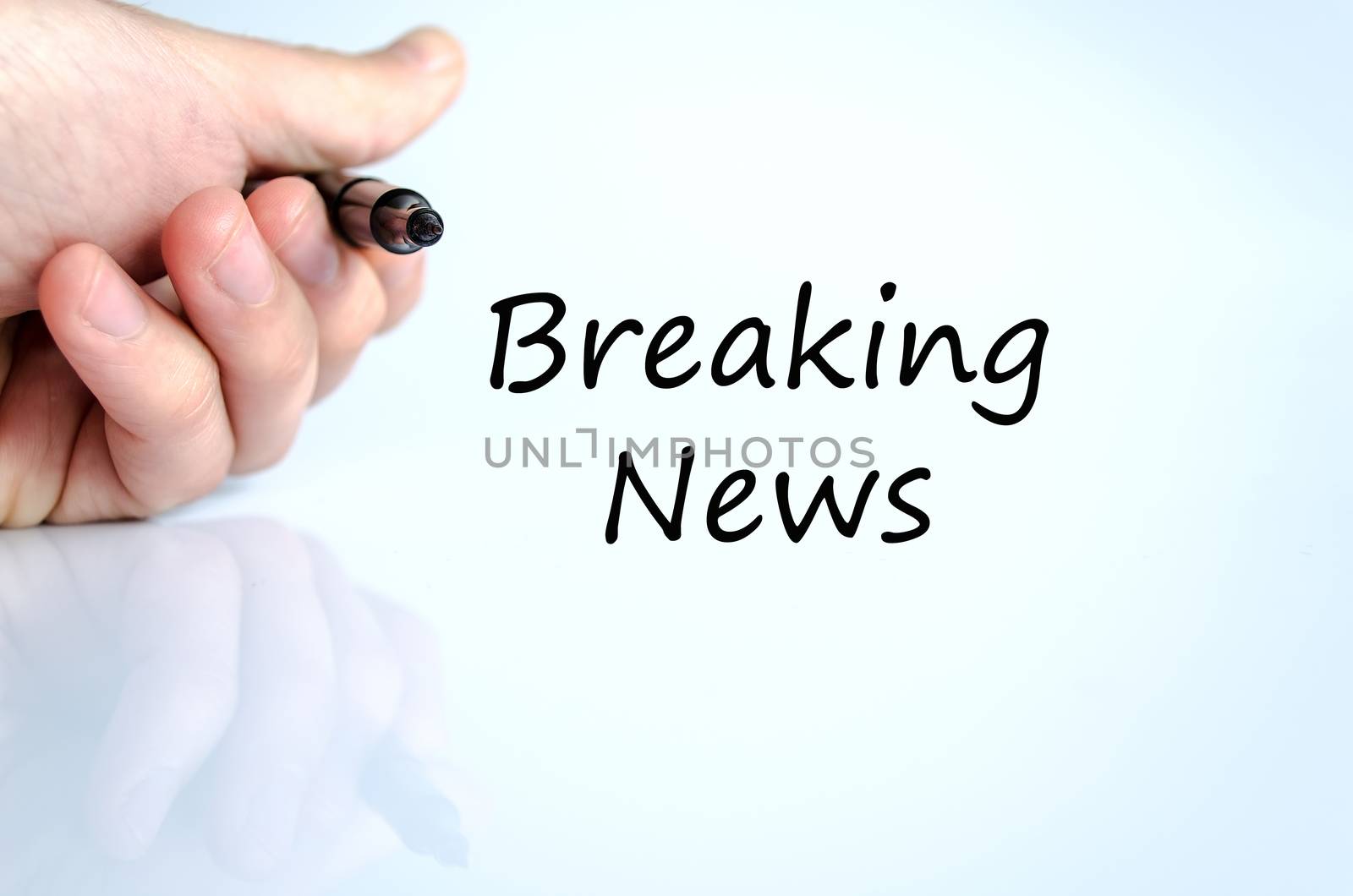 Breaking news text concept isolated over white background