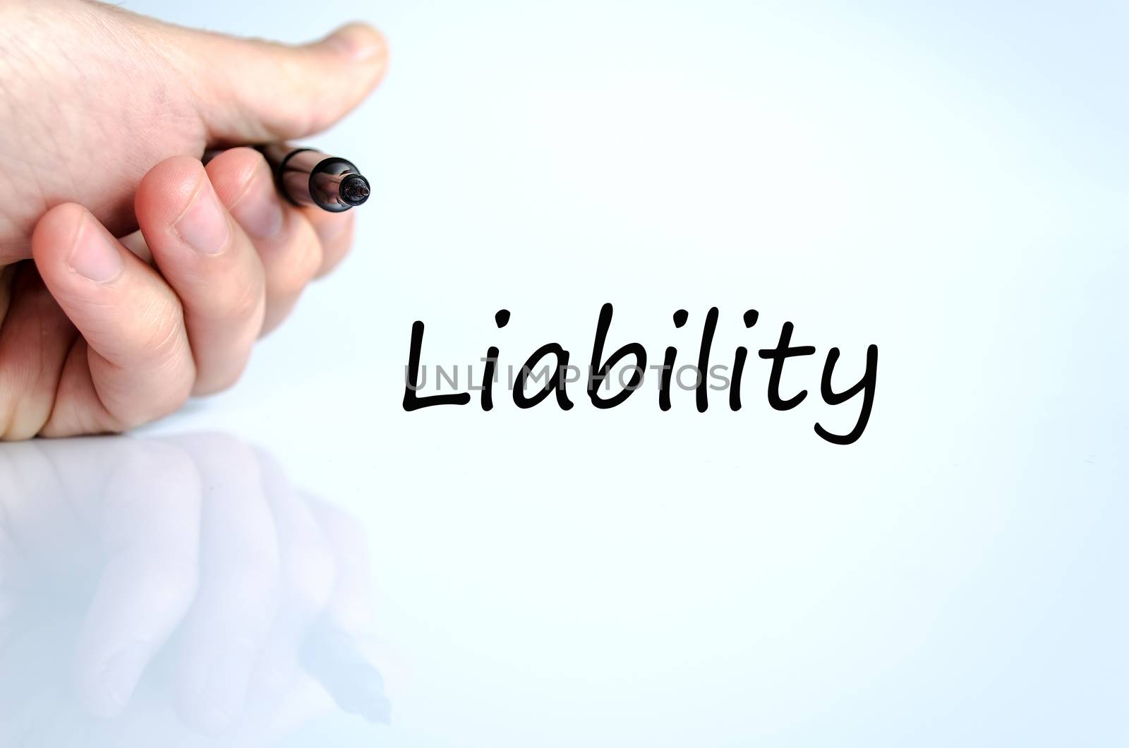 Liability text concept isolated over white background