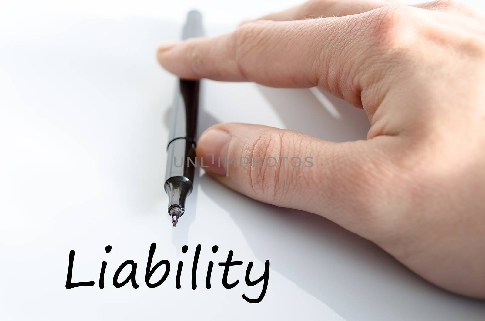 Liability text concept isolated over white background