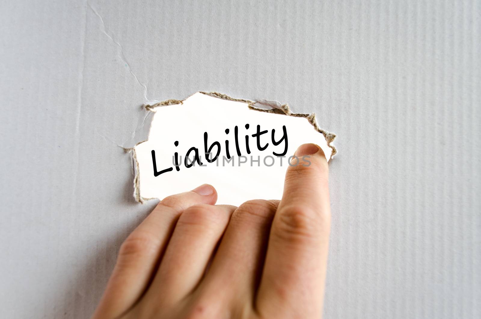 Liability text concept isolated over white background