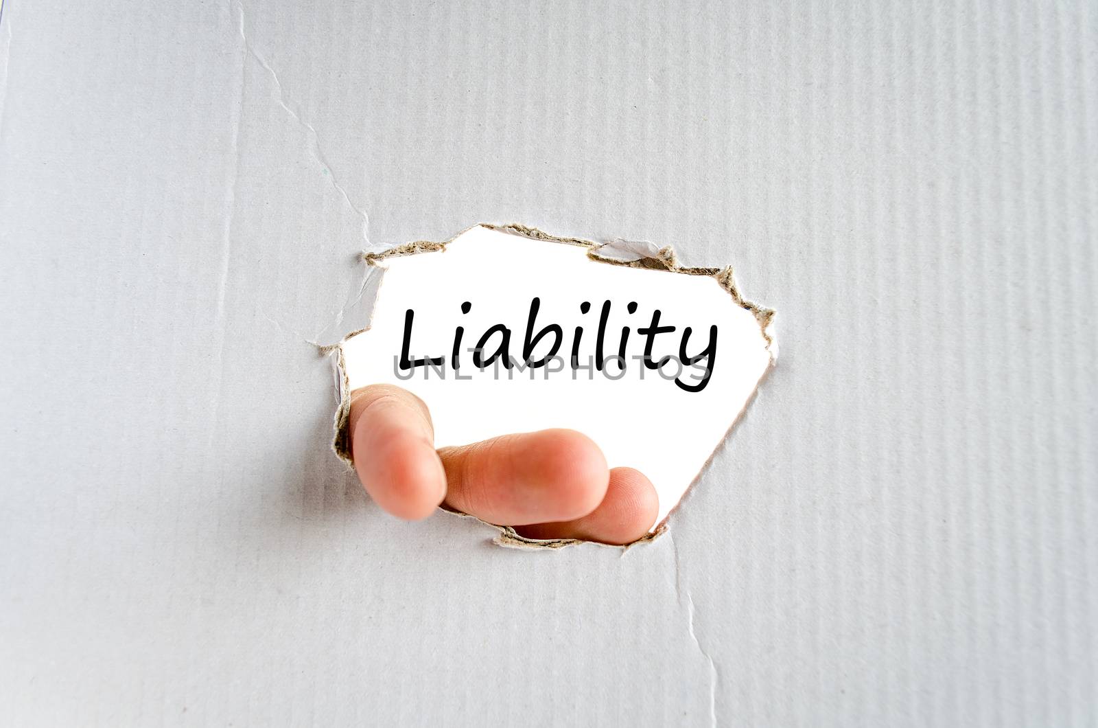 Liability text concept isolated over white background