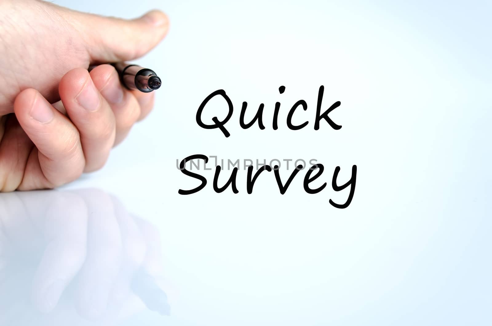 Quick survey text concept isolated over white background