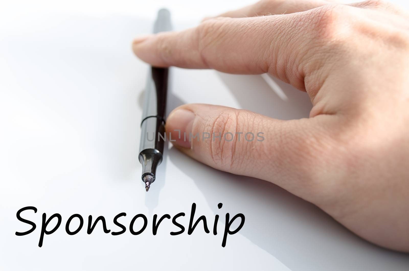 Sponsorship text concept isolated over white background