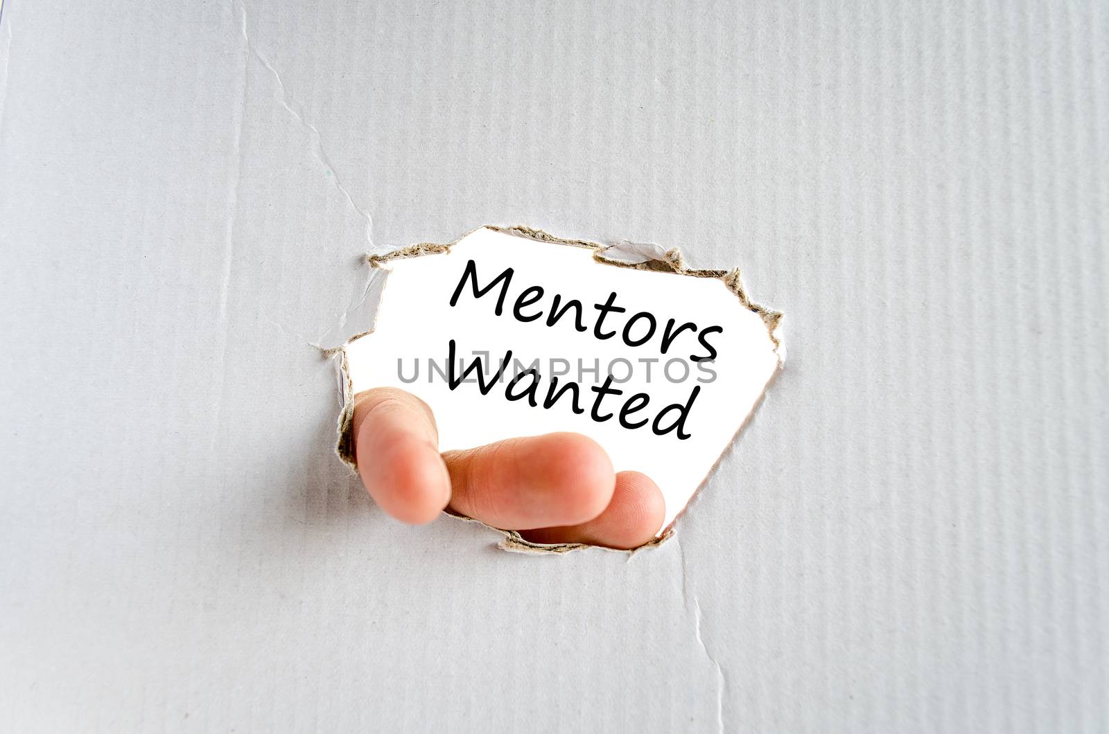 Mentors wanted text concept isolated over white background