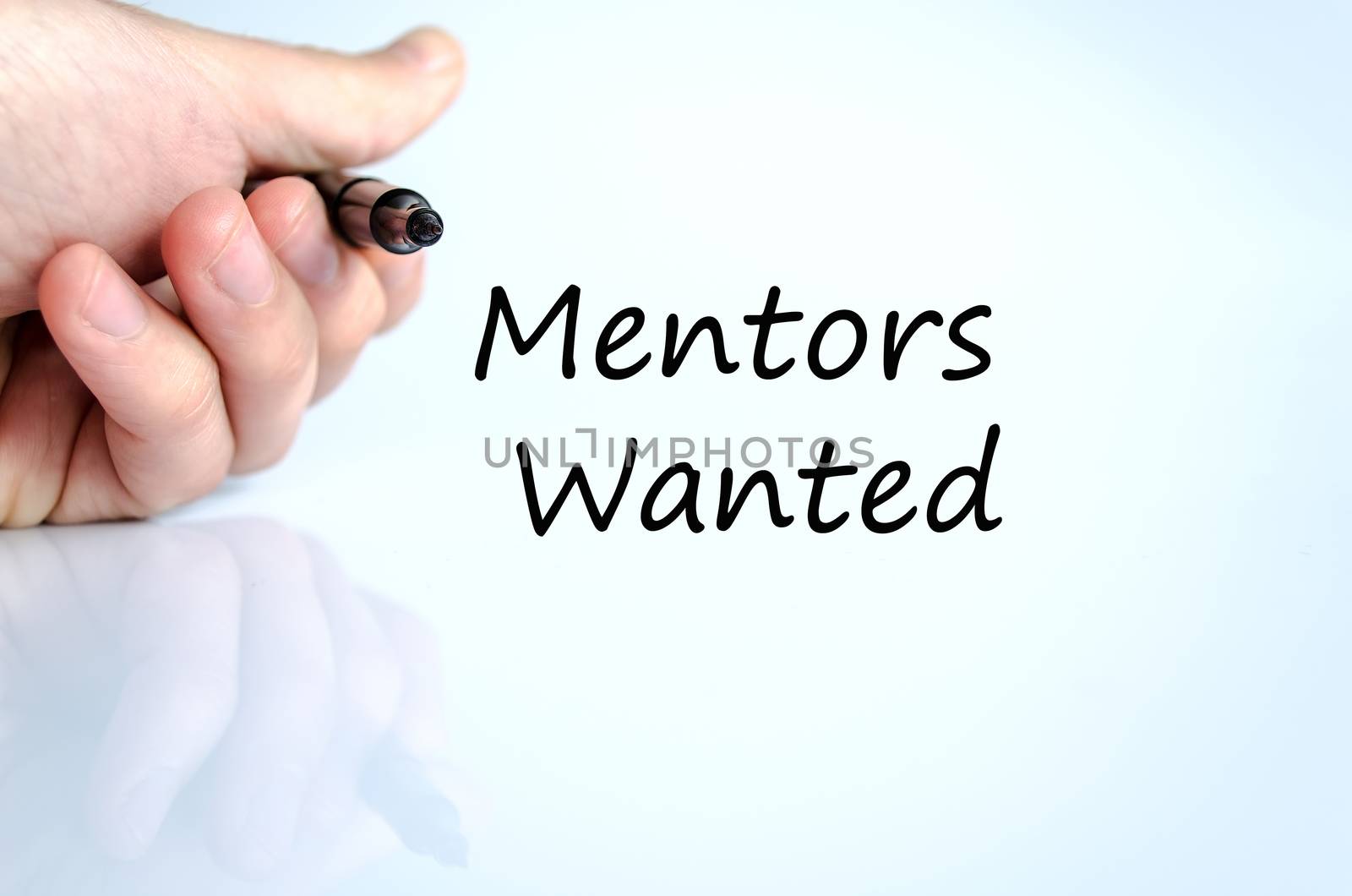 Mentors wanted text concept isolated over white background