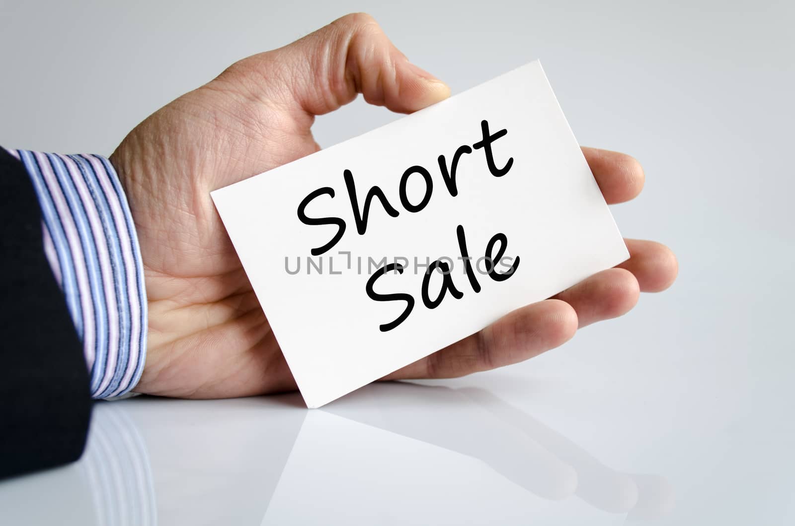 Short sale text concept isolated over white background