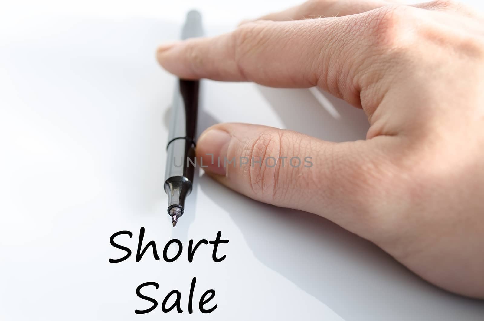 Short sale text concept isolated over white background
