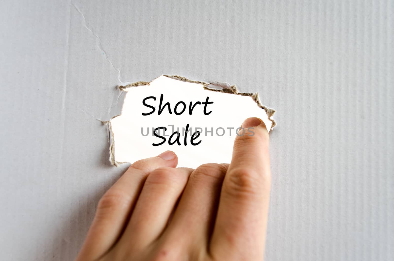 Short sale text concept isolated over white background