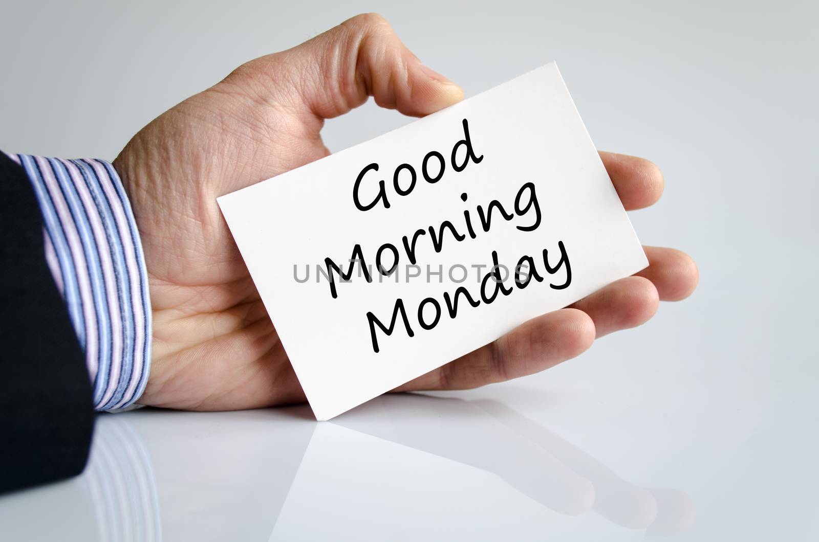 Good morning monday text concept isolated over white background