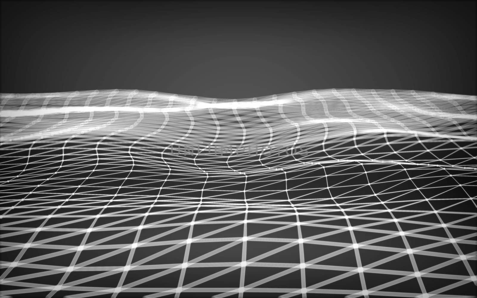 Abstract polygonal space low poly dark background with connecting dots and lines. Connection structure.