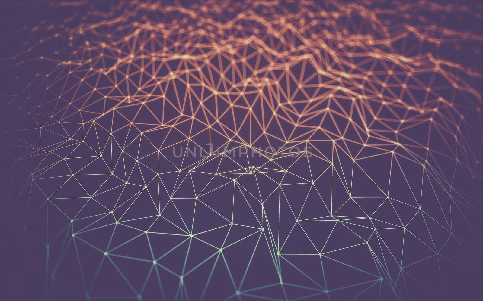 Abstract polygonal space low poly dark background with connecting dots and lines. Connection structure.