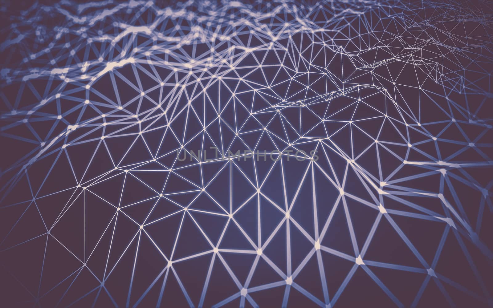 Abstract polygonal space low poly dark background with connecting dots and lines. Connection structure.