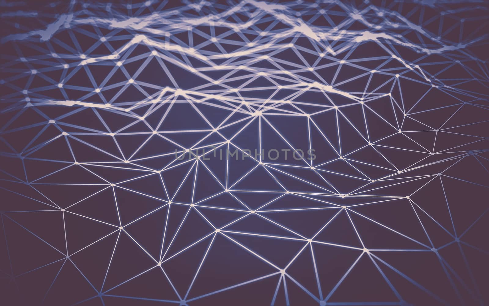 Abstract polygonal space low poly dark background with connecting dots and lines. Connection structure.