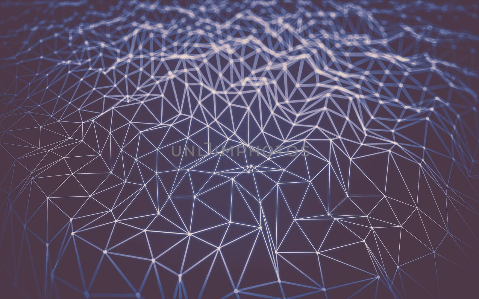 Abstract polygonal space low poly dark background with connecting dots and lines. Connection structure.