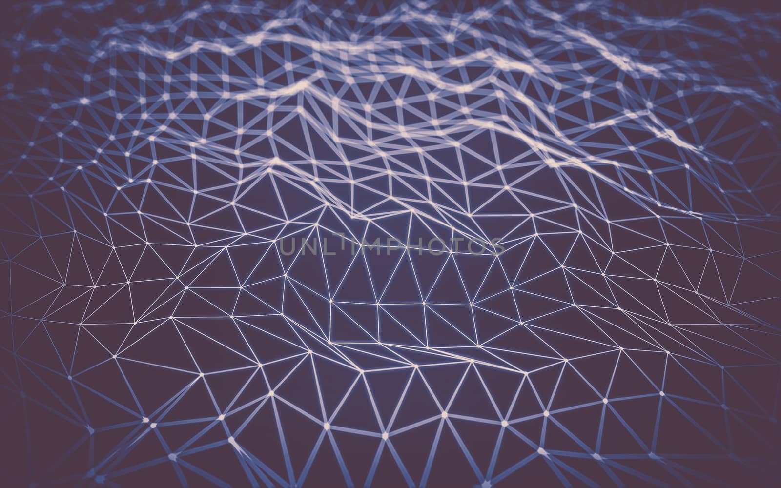 Abstract polygonal space low poly dark background with connecting dots and lines. Connection structure.