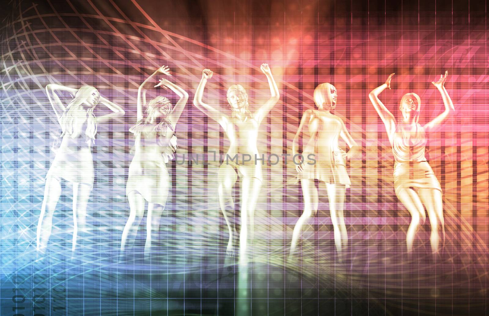Group of Young People in a Club Party