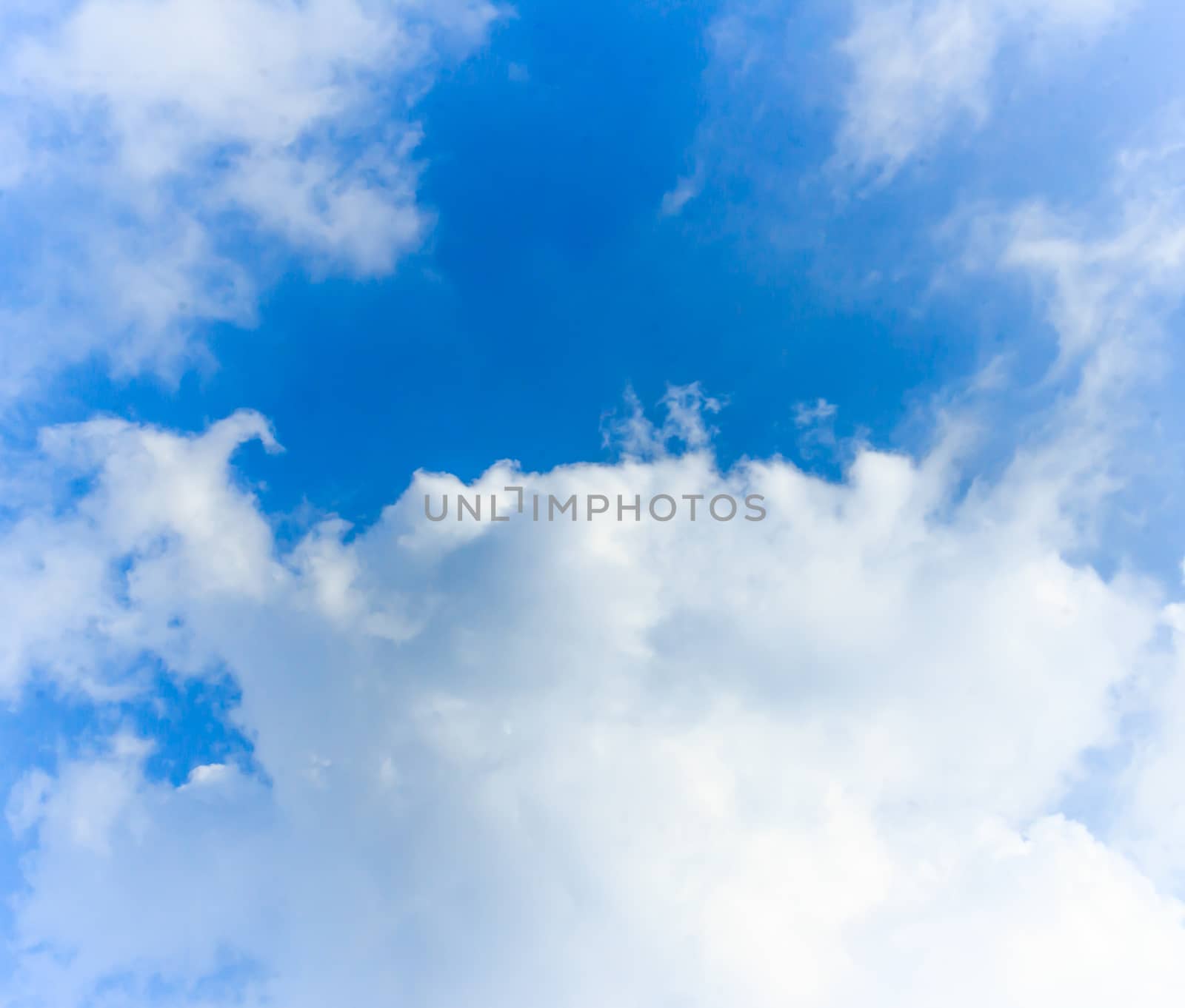 Blue sky, white clouds. by suriyaph