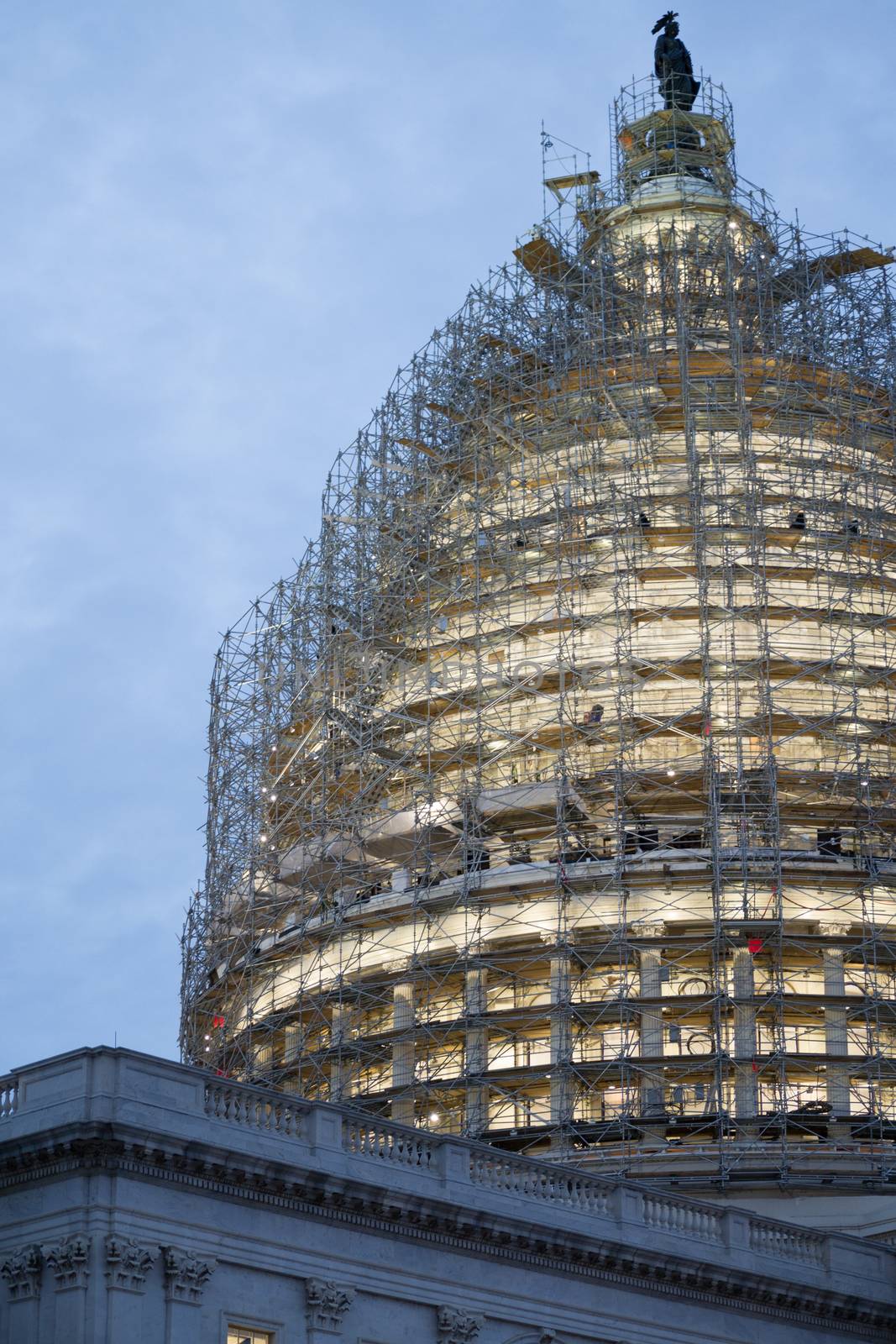 Dome of the Capitol in DC during the restoration in 2015