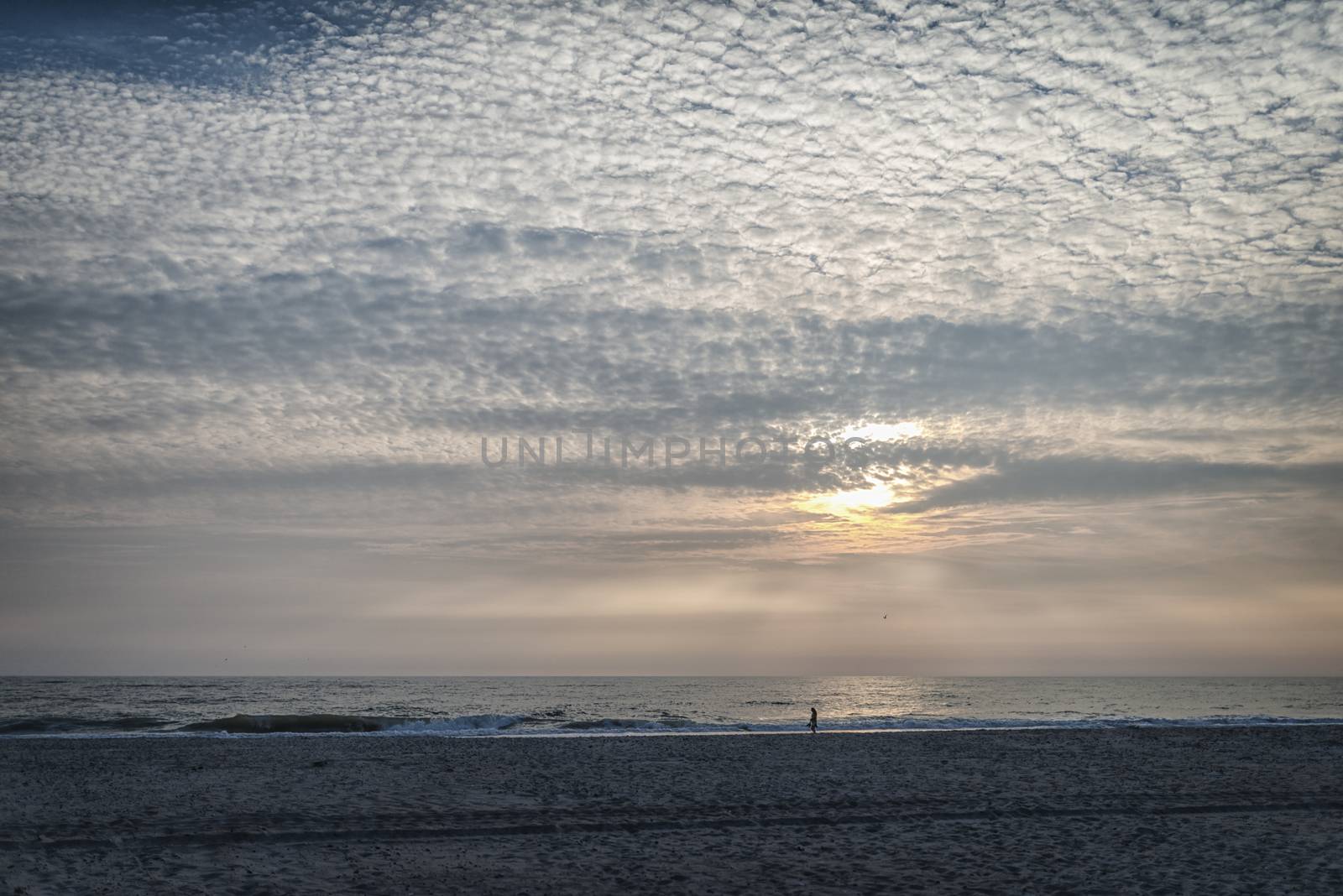 Where sky meets ocean. Photograph of a beach landscape