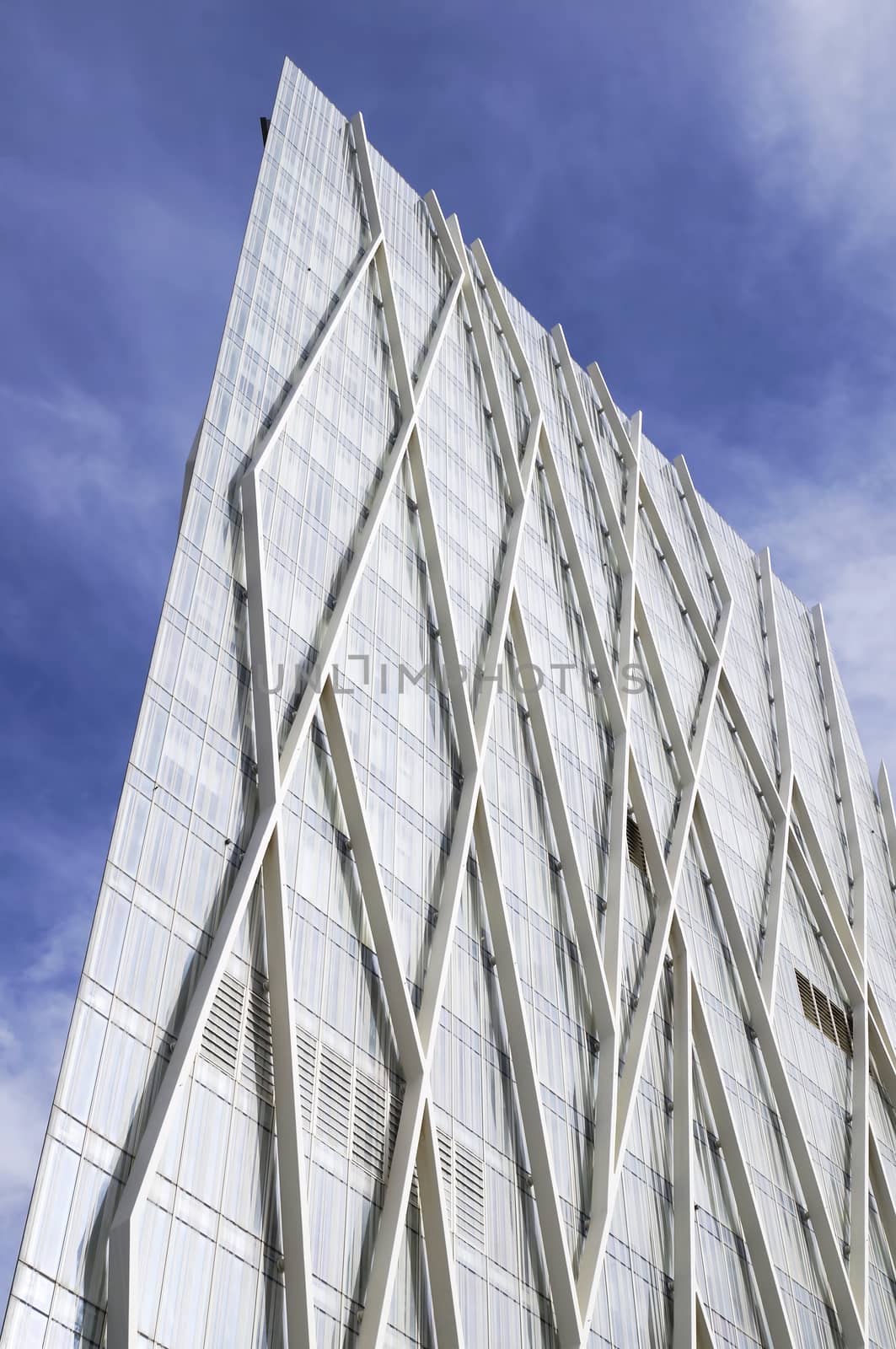 BARCELONA, SPAIN - OCTOBER 08, 2015: Diagonal ZeroZero skyscraper, Telefonica's office building in Barcelona, Spain 