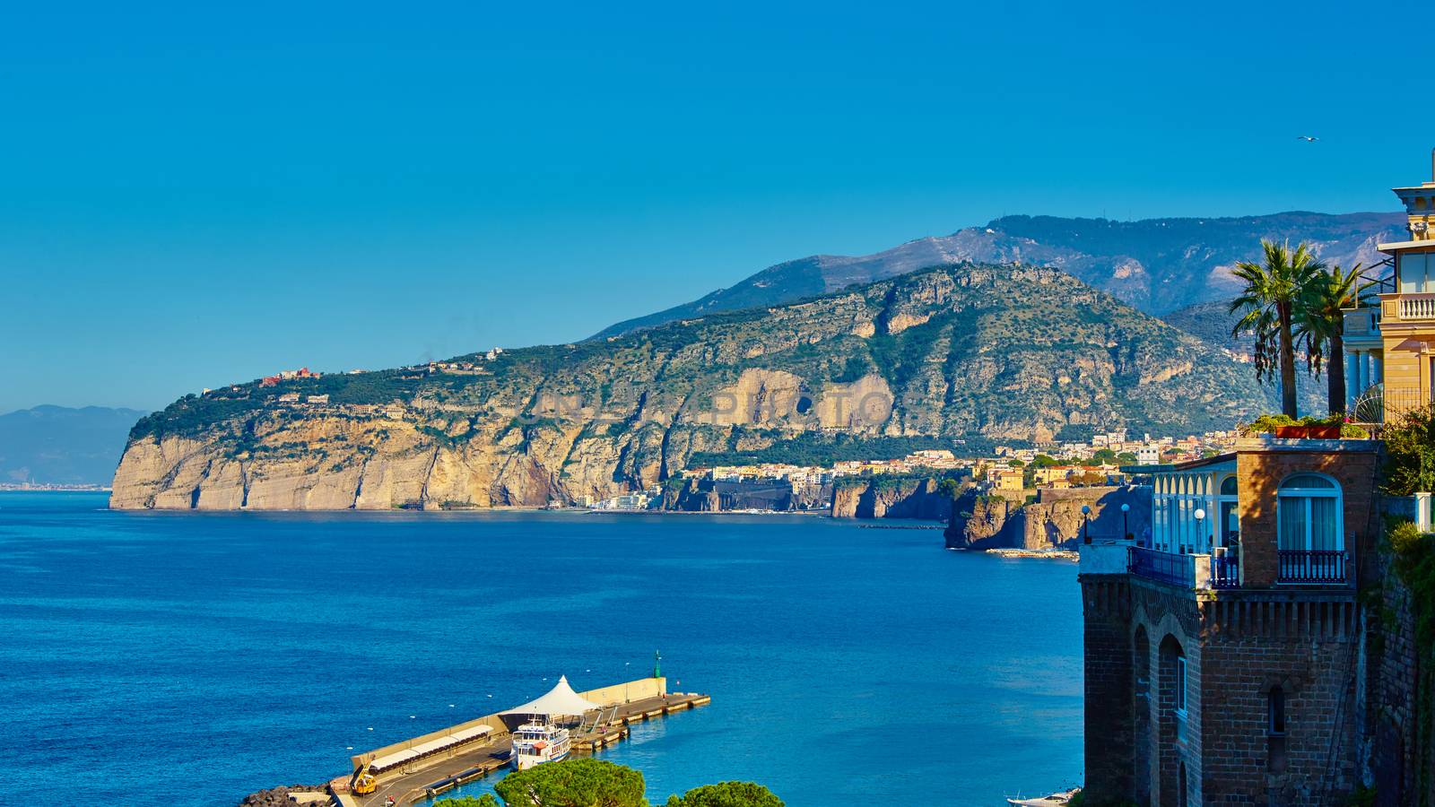 Sorrento, Italy - July 15, 2013: View from Sorrento. Sorrento is one of the towns of the Amalfi Coast,expensive and most beautiful European resort.