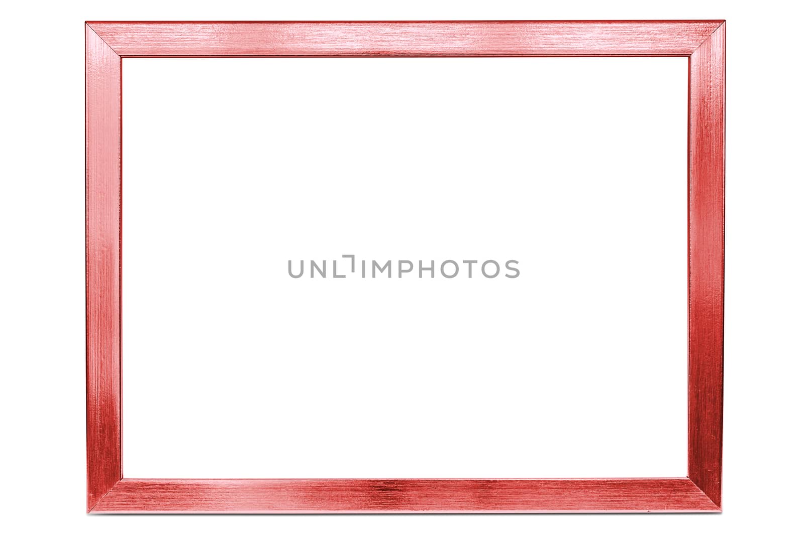 Red aluminum empty photo frame on white background by mkos83