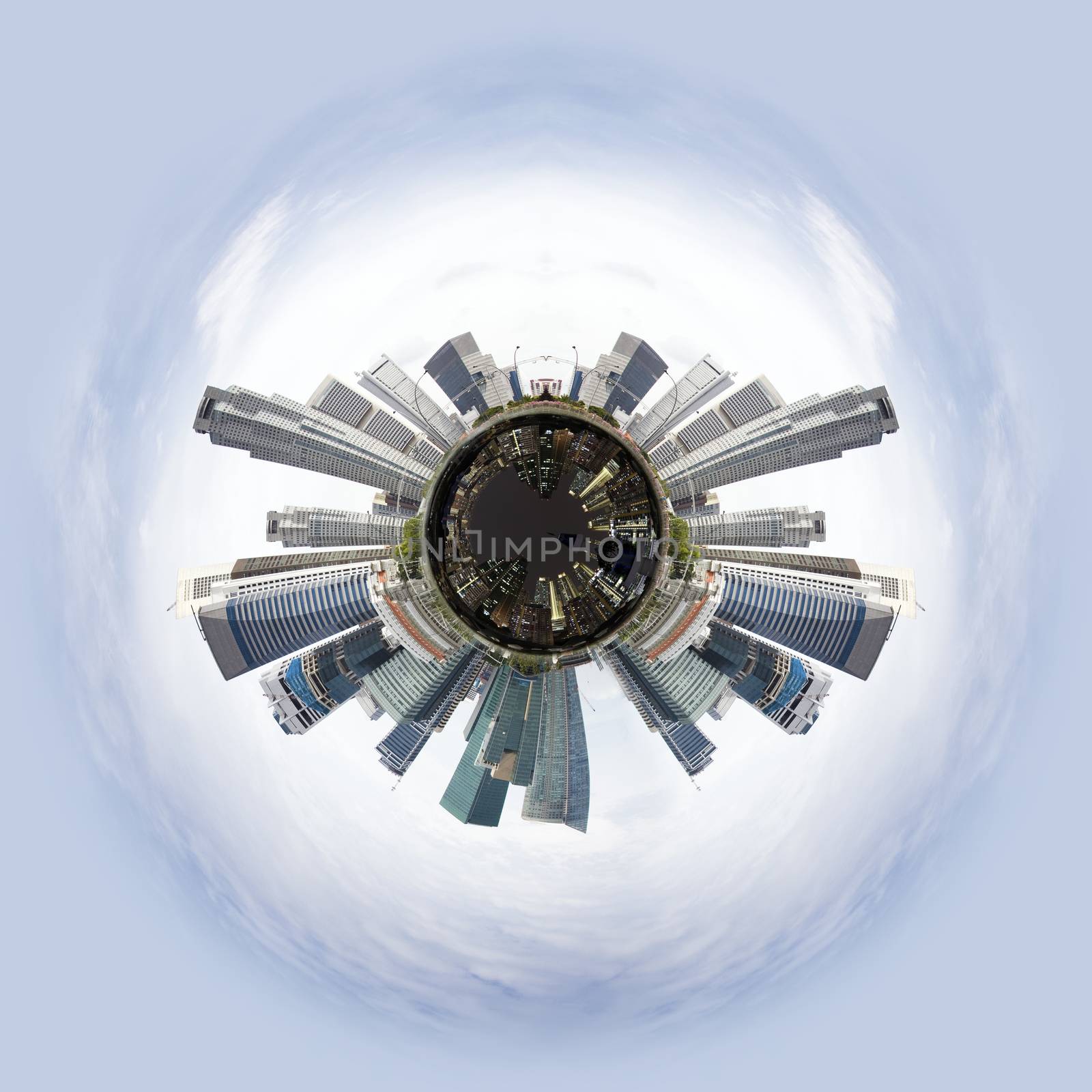 Tiny planet with skyscrapers by ints