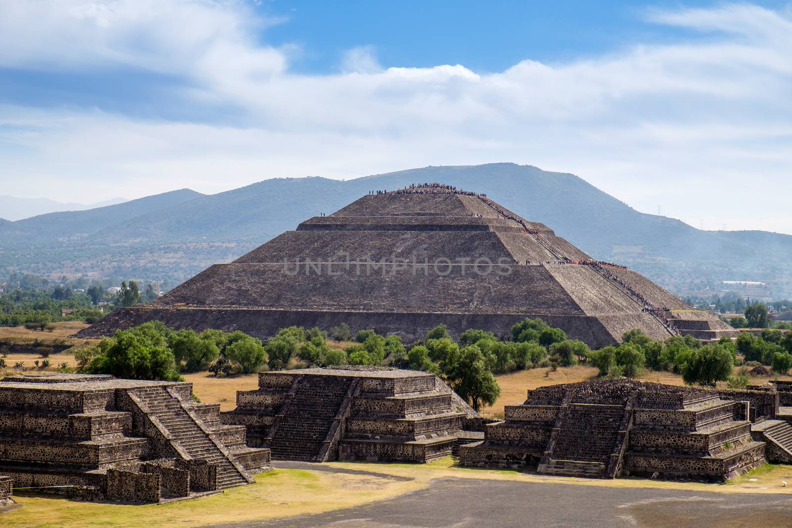 Scenic view of Pyramid of the Sun in Teotihuacan ancient Mayan c by martinm303