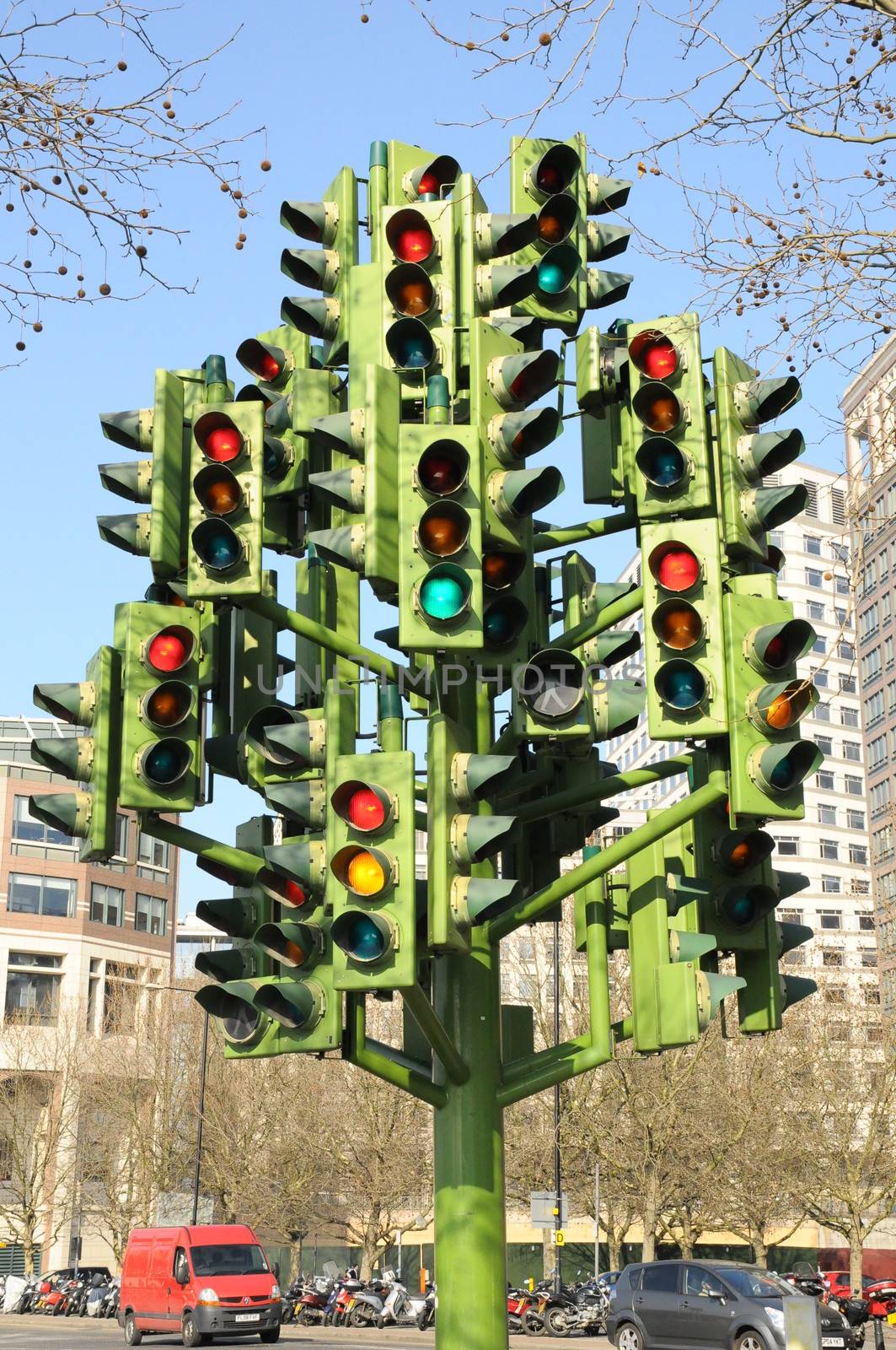 Traffic lights sculpture by gorilla