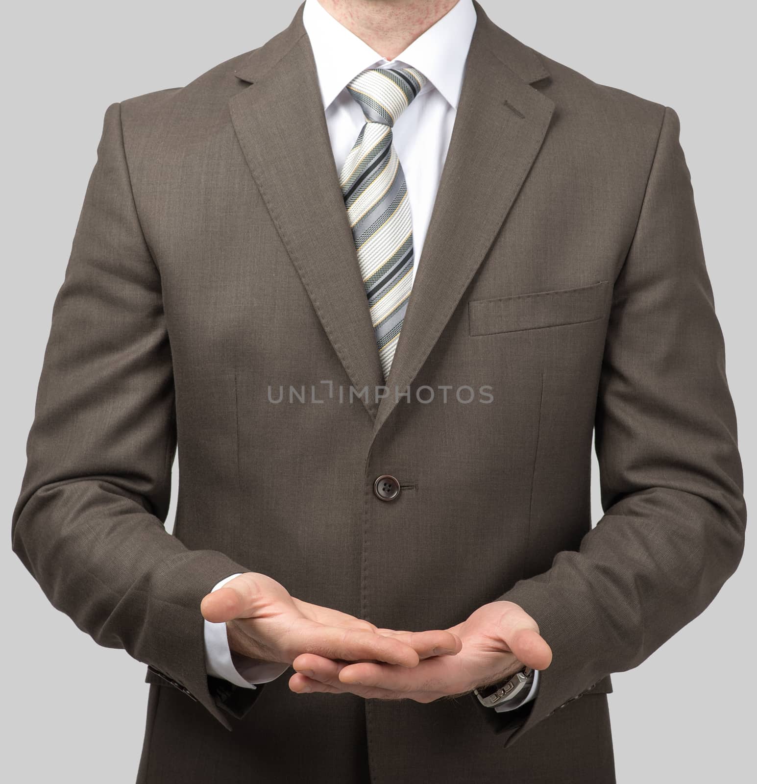Businessman with empty hands by cherezoff