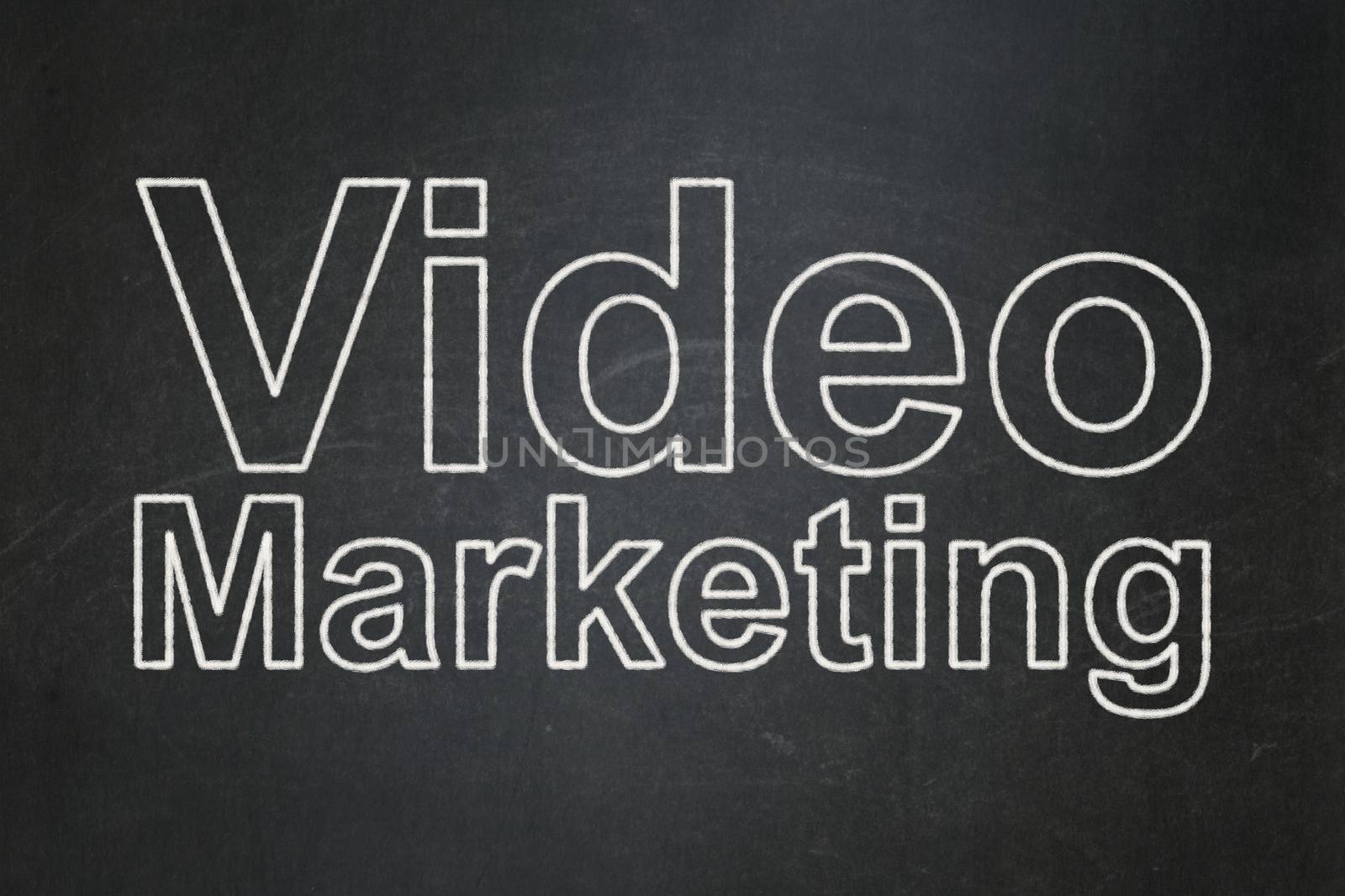 Marketing concept: text Video Marketing on Black chalkboard background