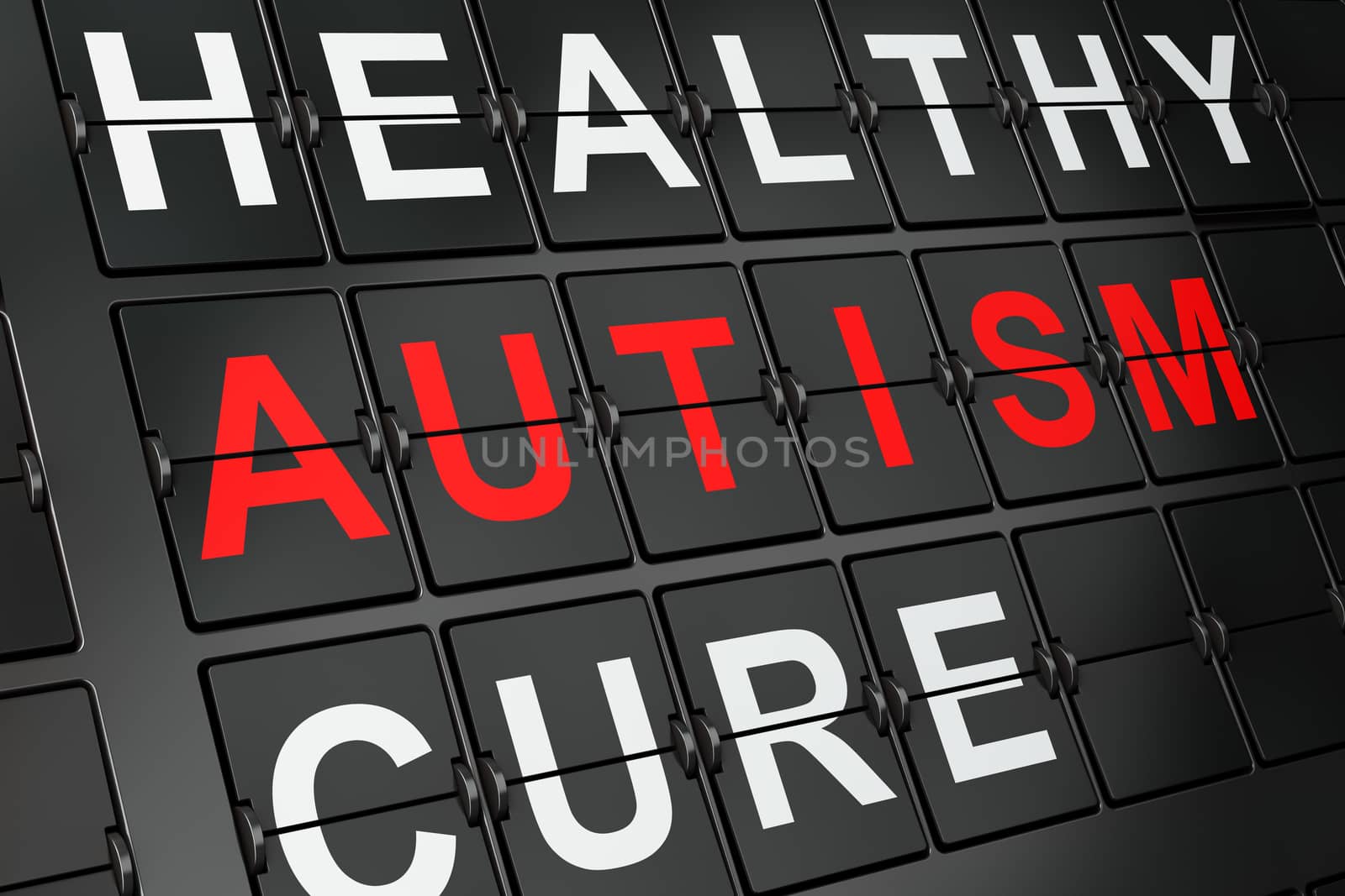 Healthcare concept: Autism on airport board background by maxkabakov