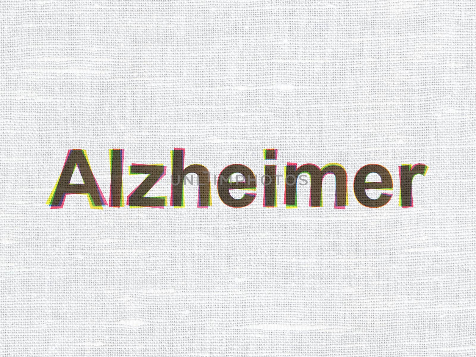 Medicine concept: Alzheimer on fabric texture background by maxkabakov