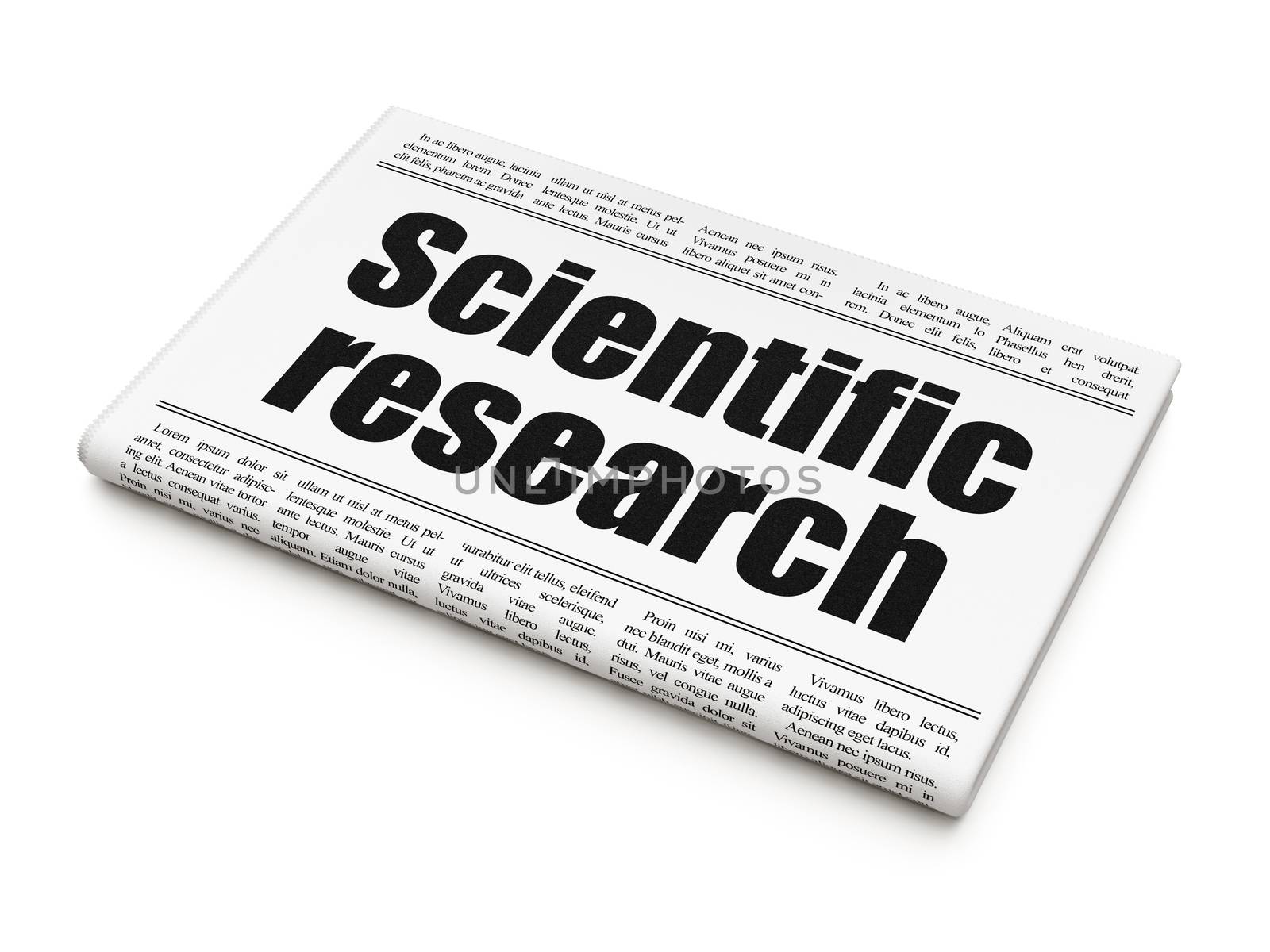 Science concept: newspaper headline Scientific Research by maxkabakov