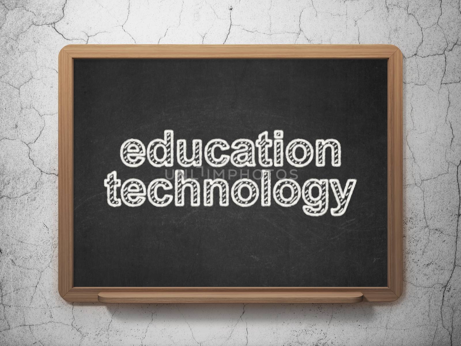 Learning concept: text Education Technology on Black chalkboard on grunge wall background