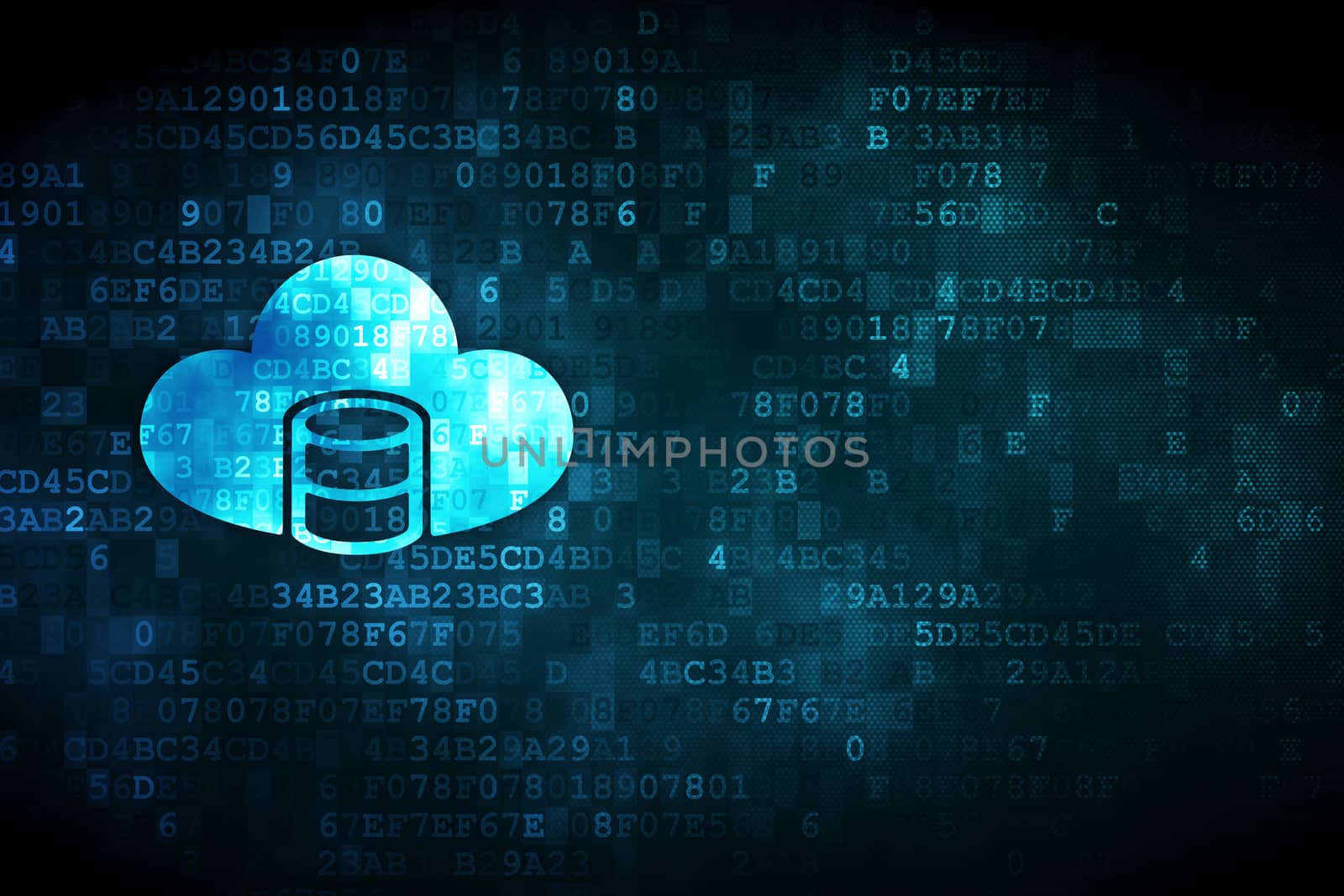 Programming concept: Database With Cloud on digital background by maxkabakov