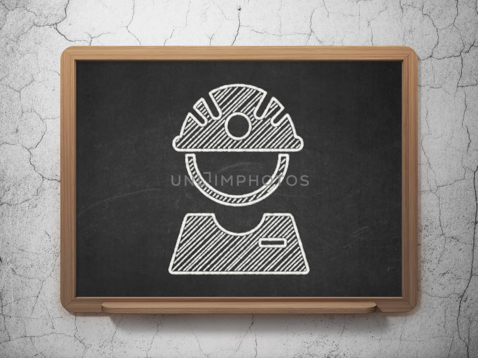 Industry concept: Factory Worker icon on Black chalkboard on grunge wall background